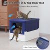 Foldable Cat Litter Box with Front bl 7