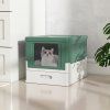 Foldable Cat Litter Box with Front gn 1