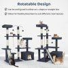 136 cm tall cat tree tower with sisal scratching posts dark grey 6