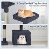 136 cm tall cat tree tower with sisal scratching posts dark grey 7