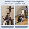 136 cm tall cat tree tower with sisal scratching posts dark grey 8