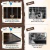furniture style dog crate with three doors rustic brown 7