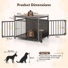 furniture style dog crate with three doors rustic brown size 5