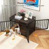 furniture style dog crate with three doors rustic brown 6