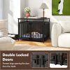 furniture style dog crate with three doors rustic brown 8