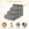 4 step Foam Dog Stairs with Non slip Bottom for High Bed Sofa Couch size 5