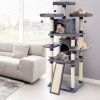 Cat Tree Condo with Scratching Poles and Board 6