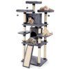 Cat Tree Condo with Scratching Poles and Board 7