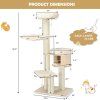 4-Layer Solid Wood Cat Tree for Kitten & Adult Cat