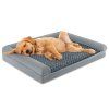 Large Pet Bed with Orthopedic Egg Crate Foam and Nonslip Bottom Grey L 3