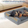 Large Pet Bed with Orthopedic Egg Crate Foam and Nonslip Bottom Grey L 8