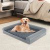 Large Pet Bed with Orthopedic Egg Crate Foam and Nonslip Bottom Grey L 1