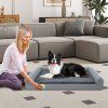 Large Pet Bed with Orthopedic Egg Crate Foam and Nonslip Bottom Grey XL 2