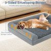 Large Pet Bed with Orthopedic Egg Crate Foam and Nonslip Bottom Grey XL 8