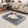 Large Pet Bed with Orthopedic Egg Crate Foam and Nonslip Bottom Grey XL 1