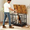 Foldable Dog Crate Furniture with Removable Tray L 2
