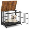 Foldable Dog Crate Furniture with Removable Tray L 4