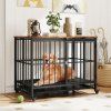 Foldable Dog Crate Furniture with Removable Tray L 1