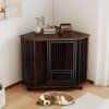 Corner Dog Crate Metal with Feeding Door Lockable 2