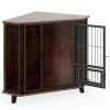 Corner Dog Crate Metal with Feeding Door Lockable 3