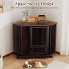 Corner Dog Crate Metal with Feeding Door Lockable 6