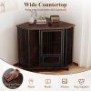 Corner Dog Crate Metal with Feeding Door Lockable 7