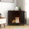 Corner Dog Crate Metal with Feeding Door Lockable 1