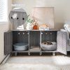2 Door Cat Litter Box Enclosure Gray Oak 2