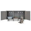 2 Door Cat Litter Box Enclosure Gray Oak 4