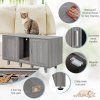 2 Door Cat Litter Box Enclosure Gray Oak 7