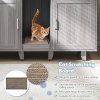 2 Door Cat Litter Box Enclosure Gray Oak 8