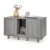 2 Door Cat Litter Box Enclosure Gray Oak 3