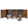 2 Door Cat Litter Box Enclosure Rustic Brown 4