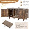 2 Door Cat Litter Box Enclosure Rustic Brown size 5