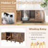 2 Door Cat Litter Box Enclosure Rustic Brown 6