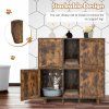2 Door Cat Litter Box Enclosure Rustic Brown 7