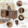 2 Door Cat Litter Box Enclosure Rustic Brown 8