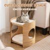 cute bamboo cat tree with double beds and removable cushions 6