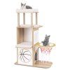 47 Inches Wooden Cat Tree natural 3