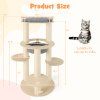 5 level Wooden Cat Tree size 5