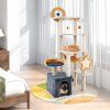 Multilevel Cat Tree with Scratching Board Perch and Toys 2