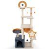 Multilevel Cat Tree with Scratching Board Perch and Toys 3