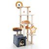 Multilevel Cat Tree with Scratching Board Perch and Toys 4