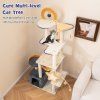 Multilevel Cat Tree with Scratching Board Perch and Toys 6