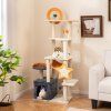 Multilevel Cat Tree with Scratching Board Perch and Toys 1