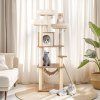 Wood Cat Tower with 3 Padded Perches 2