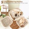 Wood Cat Tower with 3 Padded Perches 6