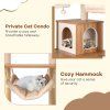 Wood Cat Tower with 3 Padded Perches 7