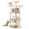 Wood Cat Tower with 3 Padded Perches 3
