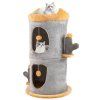 cute small cat tree tower with cozy condos and plush danging balls 3